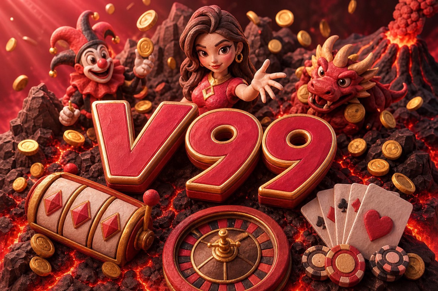Tampilan antarmuka Fortune Gems di V99 dengan nuansa emas dan permainan slot